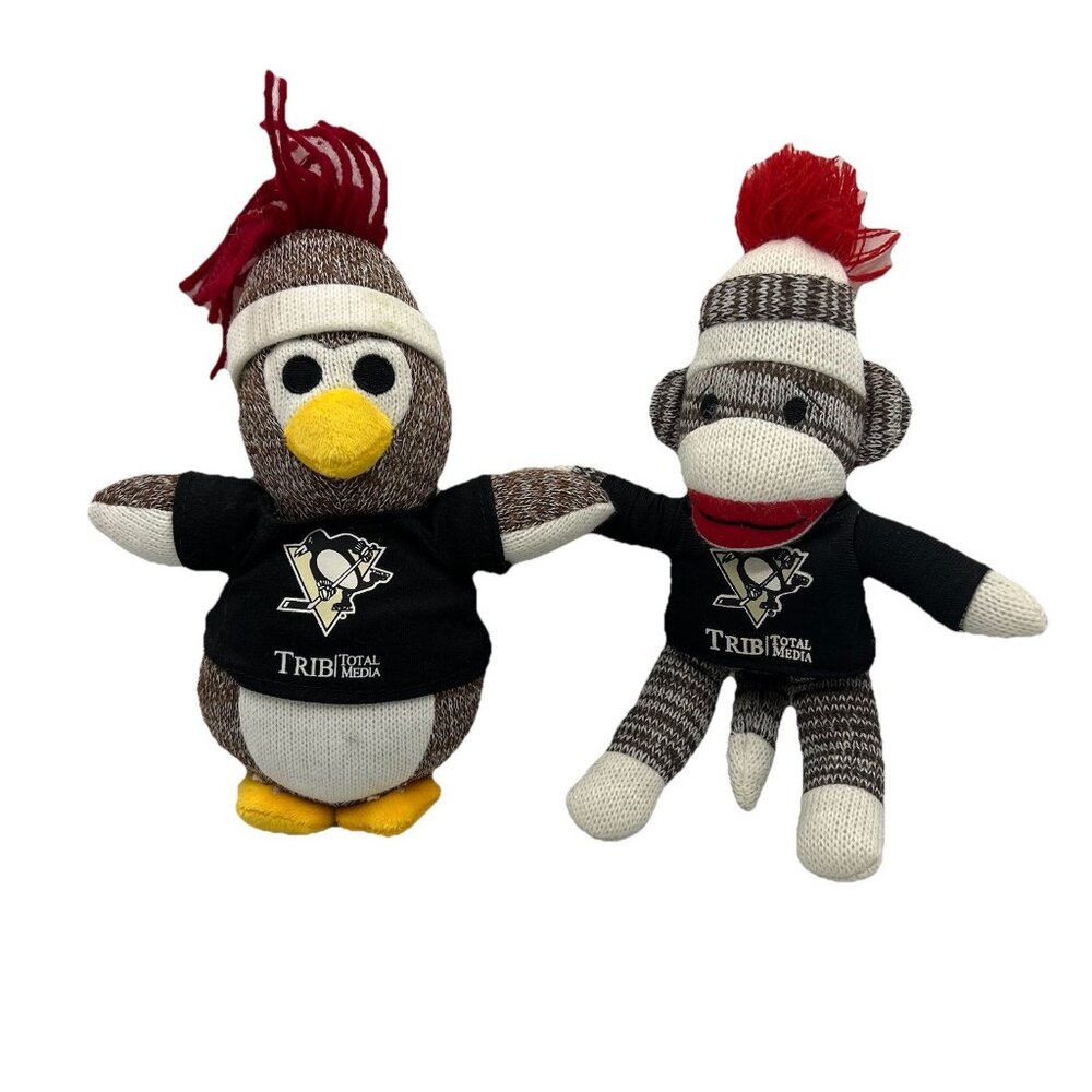 Pittsburgh Penguins Sock Monkey Stuffed Animal Plush SGA 9" 2016 Arena Giveaway